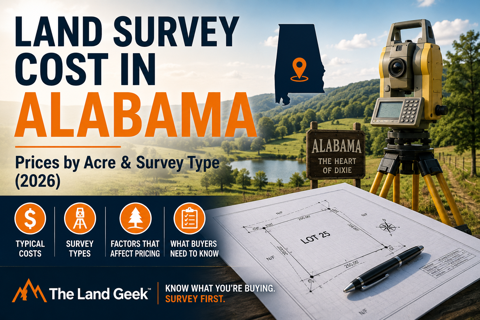Land Survey Cost in Alabama (2026): Prices by Acre & Survey Type